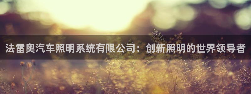 千亿国际手机版唯一官网下载:法雷奥汽车照明系统有限公司:创新照明的世界领导者